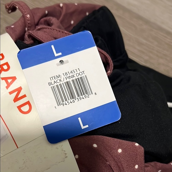 Brand 2-Pack Straight Leg Lounge Pants - Black and maroon with dots - Picture 5 of 6